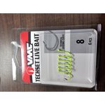 TechSet Live Bait Hook Flo Chartreuse #6