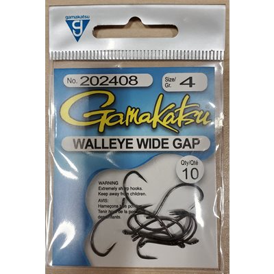 Walleye Wide Gap NS Black #4 10PK