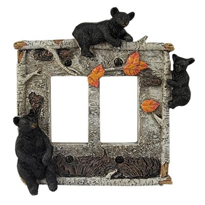 Electrical Cover Plate Decorator Style Double - Birch Bear