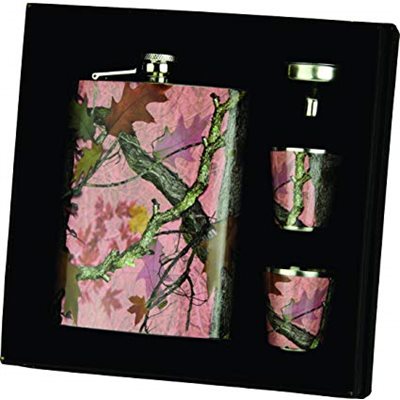 Flask and Shot Set - Pink Camo