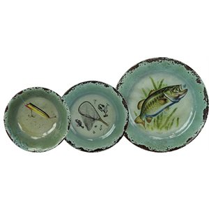 Dinnerware Set 12-Pc Melamine - Fish