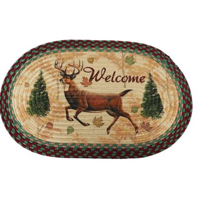 Braided Rug 26-inch Oval - Deer